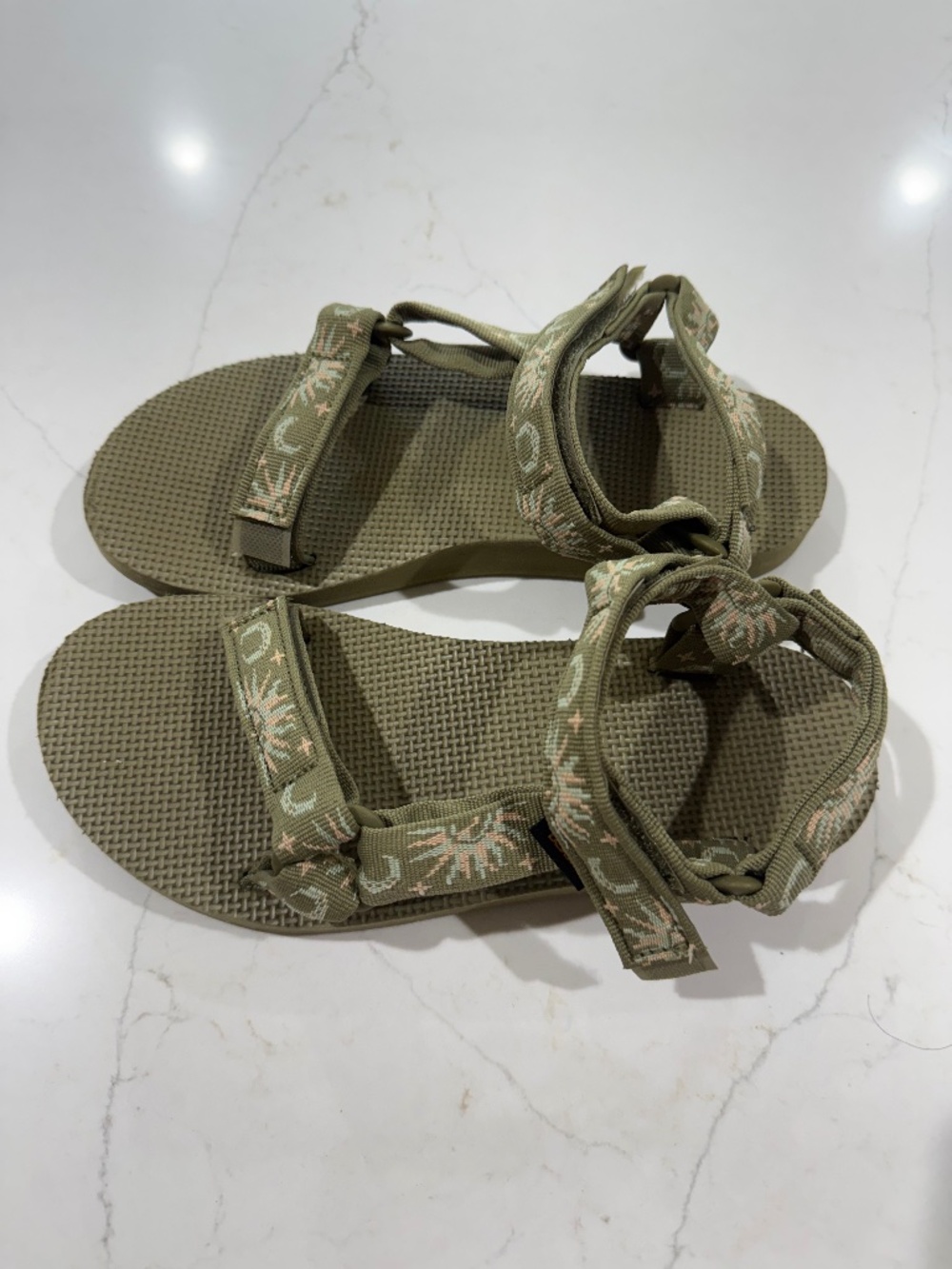 Teva Olive Green Woven Strap Sandals w/ Adjustable Straps Women's US 7
